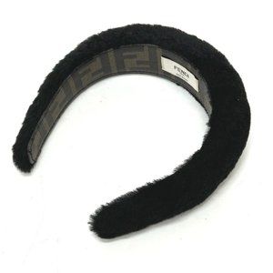 Fendi Made In Italy Wool Signature Unisex Tobacco Black Headband Size OS Fendi Made In Italy Wool Signature Unisex Tobacco Black  main image 4